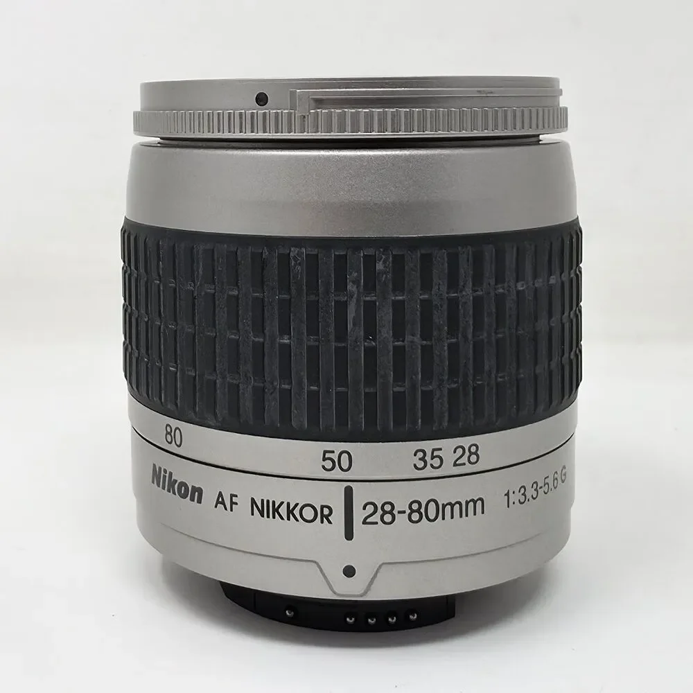 Nikon AF Nikkor 28-80mm f/3.3-5.6 G Silver Lens With Both Caps Testing Working